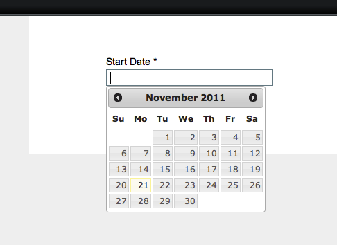 calendar in unbounce