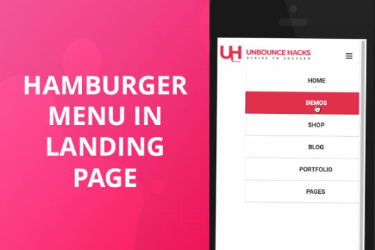 Create a hamburger menu in your landing  page