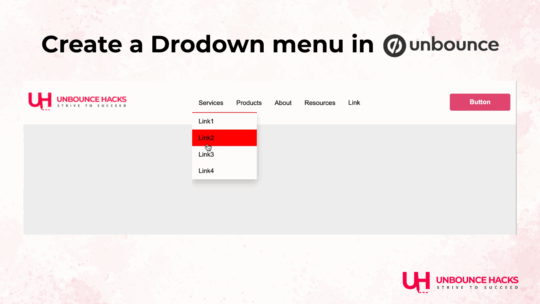 Drop Down menu in Unbounce